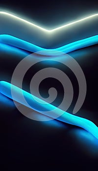 Laser glow neon background blur blue white black AI generated