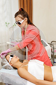 Laser hair removal. Hardware cosmetology.