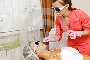 Laser hair removal. Hardware cosmetology.