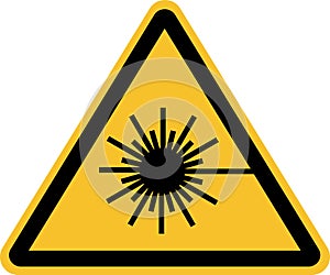 laser hazard icon on white background. laser symbol. laser radiation hazard safety danger warning. flat style