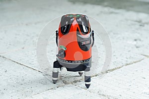 Laser level machine at construction site