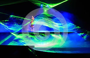 A laser light effect in a performance