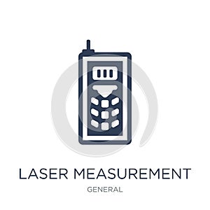 laser measurement icon. Trendy flat vector laser measurement icon on white background from General collection