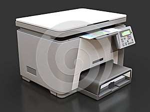 Laser mfp on the grey background. 3d illustration