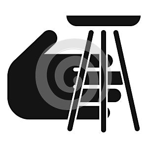 Laser palm scanning icon simple vector. Bio smart