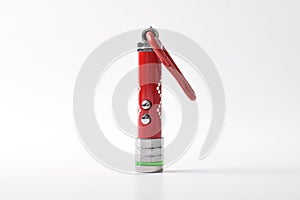 Laser pointer flashlight on white background