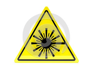 Laser radiation hazard sign 3d rendering