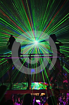 Laser show at a nightclub