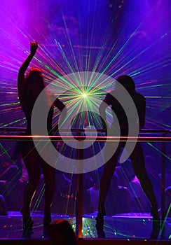 Laser show at a nightclub