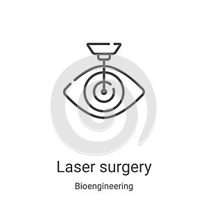 laser surgery icon vector from bioengineering collection. Thin line laser surgery outline icon vector illustration. Linear symbol