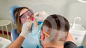 Laser teeth whitening at the dental clinic