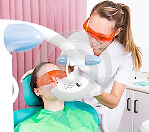 Laser teeth whitening