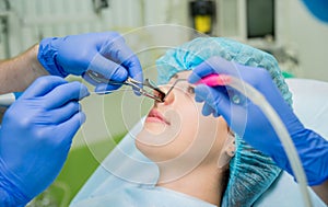 Laser vaporization of nasal concha with coblation technology method