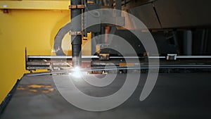 Lasercutting close-up from machinery industry