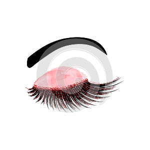 Lashes with glitter vector illustration