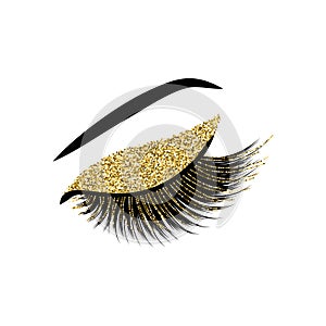 Lashes with glitter vector illustration