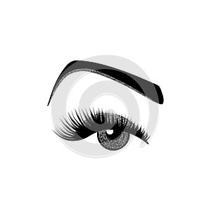 Lashes with glitter vector illustration