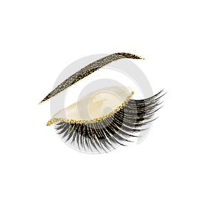 Lashes with glitter vector illustration