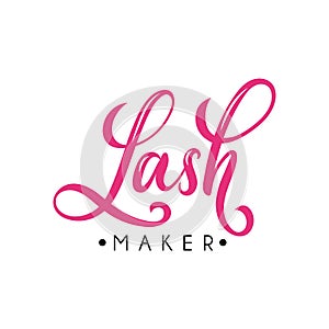 Lashes lettering logo desig for lash bar.