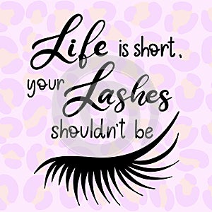 Lashes lettering vector illustration