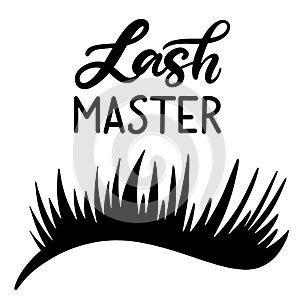 Lashes lettering vector illustration