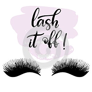 Lashes lettering vector illustration