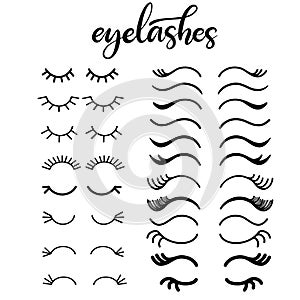 Lashes lettering vector illustration