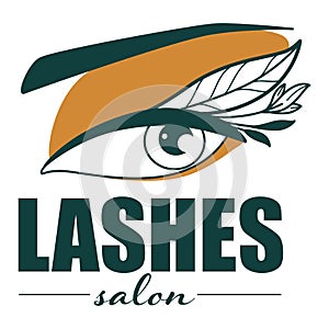 Lashes salon emblem for studio for cool eyelashes