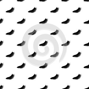 lashes seamless pattern. vector Illustration. Closed eyelashes graphic symbols for extension services prints. black