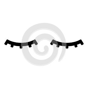 Lashs mascara make up concept silhouette icon black color vector illustration image flat style