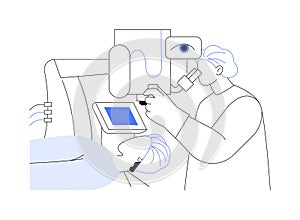 Lasik eye surgery procedure abstract concept vector illustration.