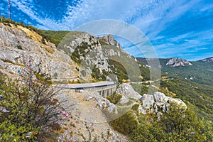 Laspi mountain pass, view of tunnel and Garin Mikhailovsky cliff