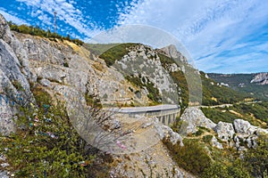 Laspi mountain pass, view of tunnel and Garin Mikhailovsky cliff