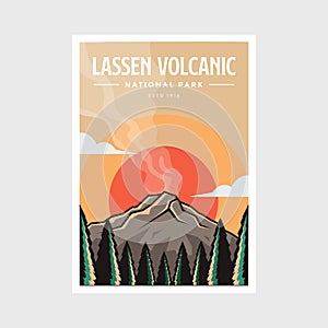 Lassen Volcanic National Park poster vector illustration design