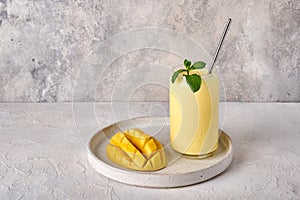 Lassi drink is smoothies or milkshake on light background