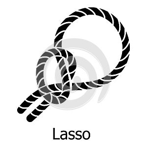 Lasso icon, simple black style