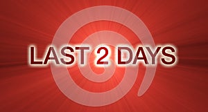 Last 2 days sale banner in red