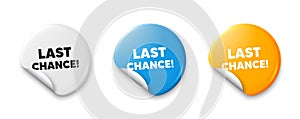 Last chance sale. Special offer price sign. Price tag stickers. Vector