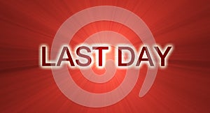 Last day sale banner in red