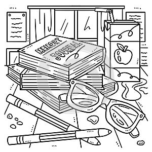 Last Day of School Memory Journal Coloring Page