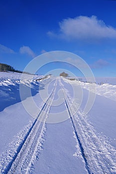 Last Dollar Road after snowfall, CA