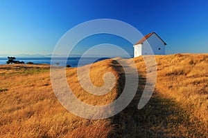 Last Evening Light on Historic Foghorn Station, East Point, Saturna Island, Gulf Islands National Park, British Columbia, Canada