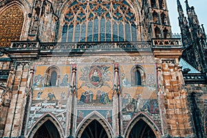 The Last Judgment Mosaic at the Golden Portal of St Vitus Cathedral, Prague, Czechia