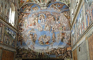 The Last Judgment in the Sistine Chapel in Rome, Italy