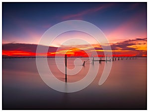 The last light of the day at Songkhla Lake Thailand is so beautiful that you cannot take your eyes off.