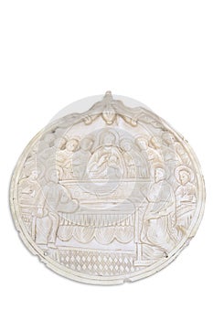 Last [Lord's] Supper icon cutout from mother-of-pearl (nacre)