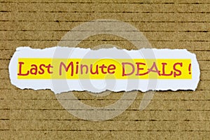 Last minute deals sale sign banner offer price discount promotion