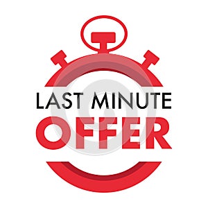 Last minute offer isolated icon, timer or stopwatch photo