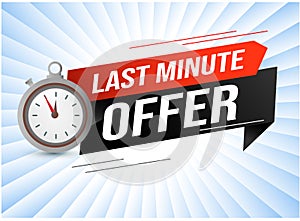 Last minute offer watch countdown Banner design template for marketing. Last chance promotion or retail. background banner poster