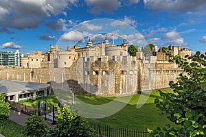 Last Rays of sun over Historic Tower of London, England